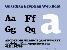 Guardian Egyptian Web Bold Version 001.002 2009 Font Sample