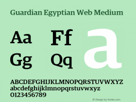 Guardian Egyptian Web Medium Version 001.002 2009 Font Sample