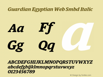 Guardian Egyptian Web Smbd Italic Version 001.002 2009 Font Sample