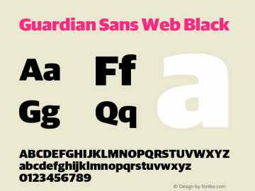 Guardian Sans Web Black Version 001.002 2009 Font Sample