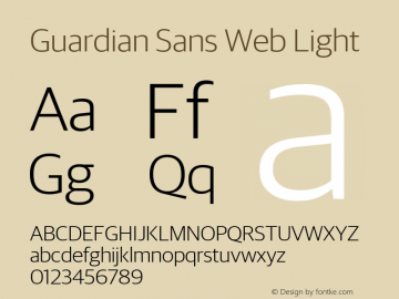 Guardian Sans Web Light Version 001.002 2009 Font Sample