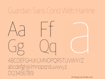 Guardian Sans Cond Web Hairline Version 1.1 2012图片样张