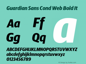 Guardian Sans Cond Web Bold It Version 1.1 2012图片样张