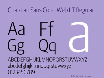 Guardian Sans Cond Web LT Regular Version 1.1 2012图片样张