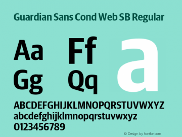 Guardian Sans Cond Web SB Regular Version 1.1 2012 Font Sample