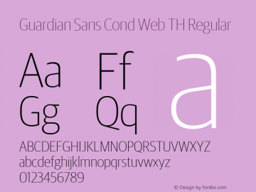 Guardian Sans Cond Web TH Regular Version 1.1 2012 Font Sample