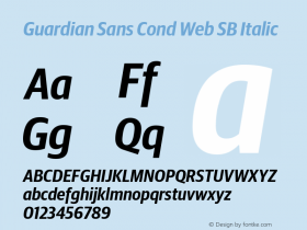 Guardian Sans Cond Web SB Italic Version 1.1 2012图片样张