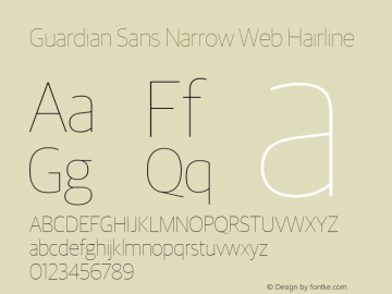 Guardian Sans Narrow Web Hairline Version 1.1 2012 Font Sample
