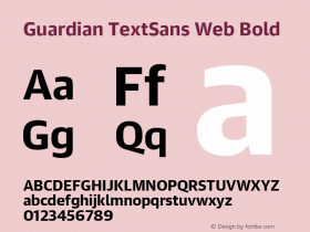 Guardian TextSans Web Bold Version 1.1 2013图片样张