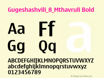 Gugeshashvili_8_Mthavruli Bold Version 4.04 February 17, 2013 Font Sample