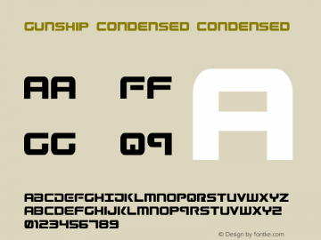 Gunship Condensed Condensed 004.000 Font Sample