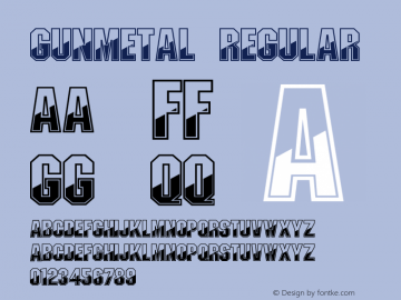 Gunmetal Regular Version 1.03 Font Sample
