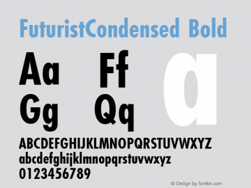 FuturistCondensed Bold The IMSI MasterFonts Collection, tm 1995 IMSI图片样张