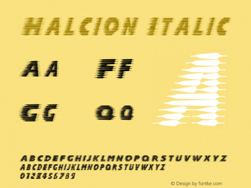 Halcion Italic Version 1.0; 2000; initial r图片样张