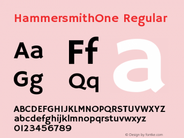 HammersmithOne Regular Version 1.003 Font Sample