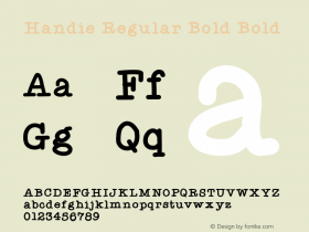 Handie Regular Bold Bold Version 001.000 Font Sample