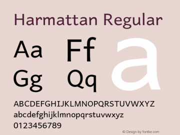 Harmattan Regular Version 1.00 (build 816/810) Font Sample