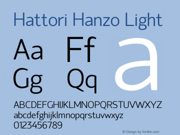 Hattori Hanzo Light Version 1.000 Font Sample