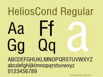 HeliosCond Regular OTF 1.0;PS 001.001;Core 116;AOCW 1.0 161 Font Sample