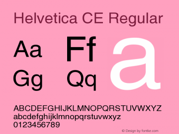 Helvetica CE Regular OTF 1.0;PS 002.001;Core 1.0.22 Font Sample