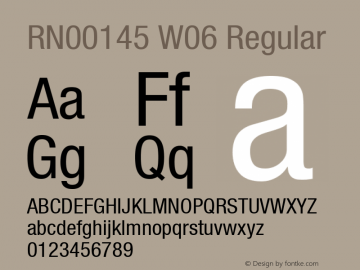 RN00145 W06 Regular Version 1.000 Font Sample