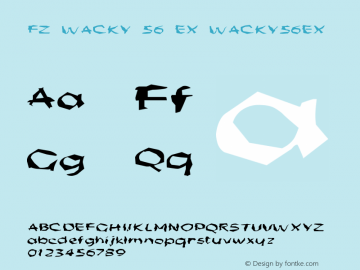 FZ WACKY 56 EX WACKY56EX Version 1.000 Font Sample