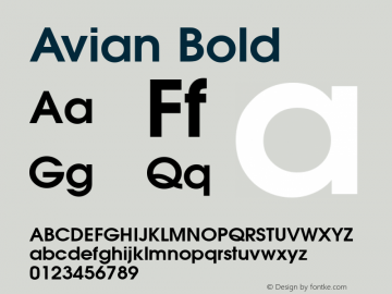 Avian Bold Print Artist: Sierra On-Line, Inc. Font Sample