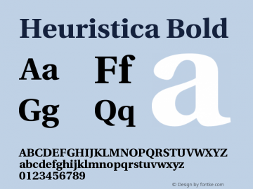 Heuristica Bold Version 1.0.1 Font Sample