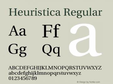 Heuristica Regular Version 1.0.1 Font Sample