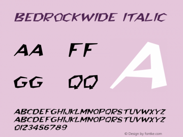 BedrockWide Italic The IMSI MasterFonts Collection, tm 1995 IMSI图片样张