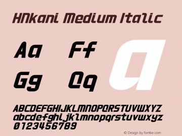 HNkani Medium Italic 1.0图片样张