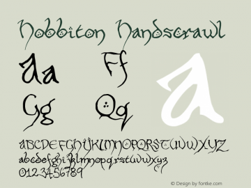 Hobbiton Handscrawl Version 001.000 Font Sample