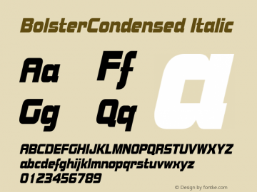 BolsterCondensed Italic The IMSI MasterFonts Collection, tm 1995 IMSI图片样张