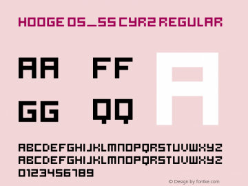 hooge 05_55 Cyr2 Regular Version 1.2; 2001 Font Sample