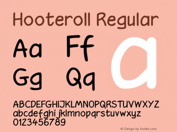 Hooteroll Regular Macromedia Fontographer 4.1.5 16/11/99图片样张