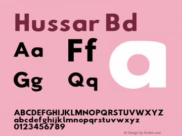 Hussar Bd Version 2.21 Font Sample