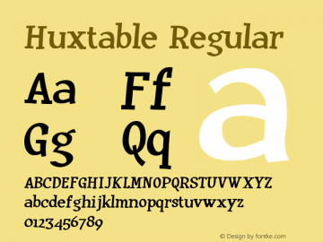 Huxtable Regular OTF 3.100;PS 001.001;Core 1.0.29图片样张