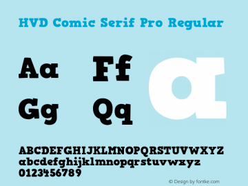 HVD Comic Serif Pro Regular Version 1.000 2007 initial release图片样张