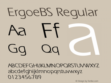 ErgoeBS Regular The IMSI MasterFonts Collection, tm 1995 IMSI Font Sample