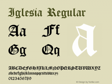 Iglesia Regular 2.22 Font Sample