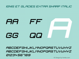 Ignis et Glacies Extra Sharp Italic Version 1.10 October 11, 2006, initial release Font Sample