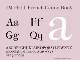 IM FELL French Canon Book Version 3.00 Font Sample