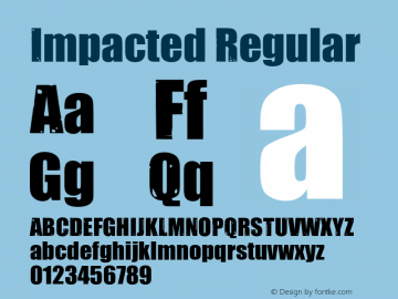 Impacted Regular Version 2.20 Font Sample