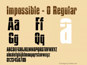 Impossible - 0 Regular Version 1.5; Font Sample