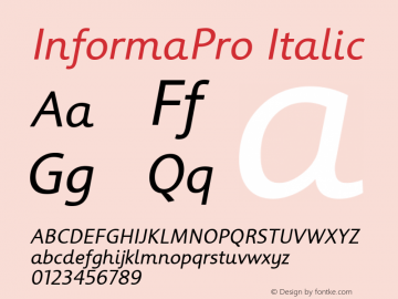 InformaPro Italic Version 001.001图片样张