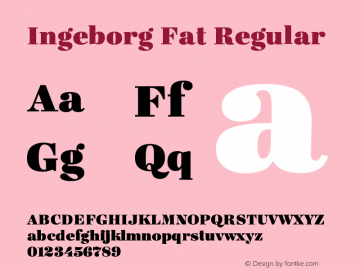 Ingeborg Fat Regular Version 2.004 Font Sample