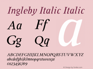 Ingleby Italic Italic Version 1.004 2008图片样张