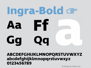 Ingra-Bold ☞ Version 1.001; ttfautohint (v1.2) -l 8 -r 50 -G 200 -x 14 -D latn -f none -w G -X 