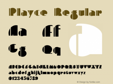 Playce Regular The IMSI MasterFonts Collection, tm 1995, 1996 IMSI (International Microcomputer Software Inc.)图片样张