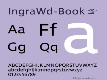 IngraWd-Book ☞ Version 1.001; ttfautohint (v1.2) -l 8 -r 50 -G 200 -x 14 -D latn -f none -w G -X 